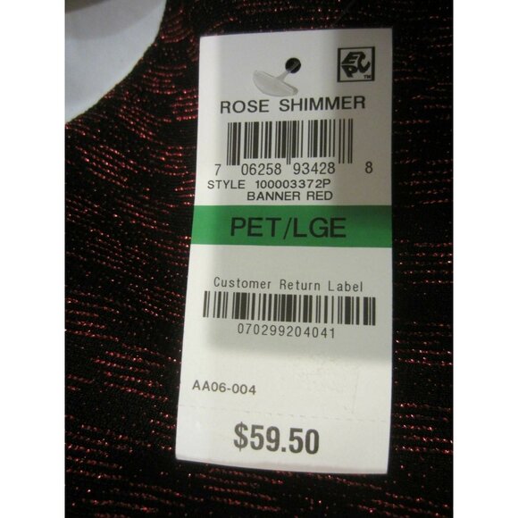 ALFANI PETITE Rose Shimmer red black sparkle top Women PL NWT $60 - Picture 6 of 7